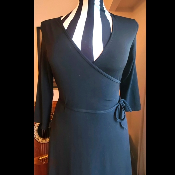 Little Black Wrap Dress - Picture 3 of 10